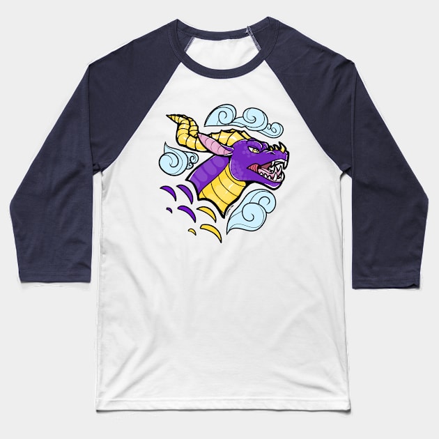 Dragon Skies - Purple Baseball T-Shirt by Temrin